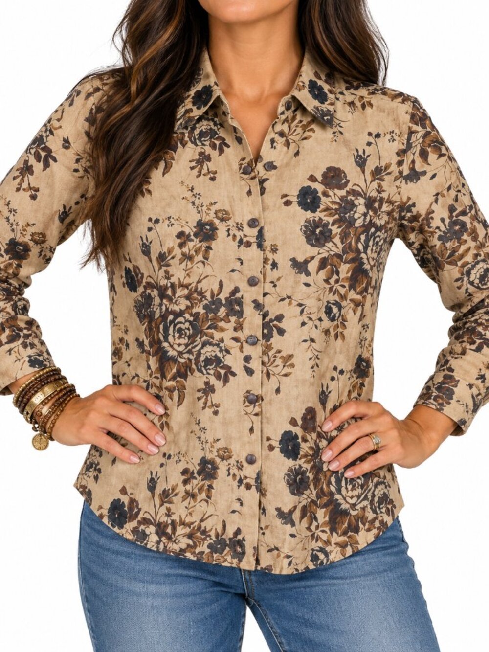 SOFT Floral Button Up Top